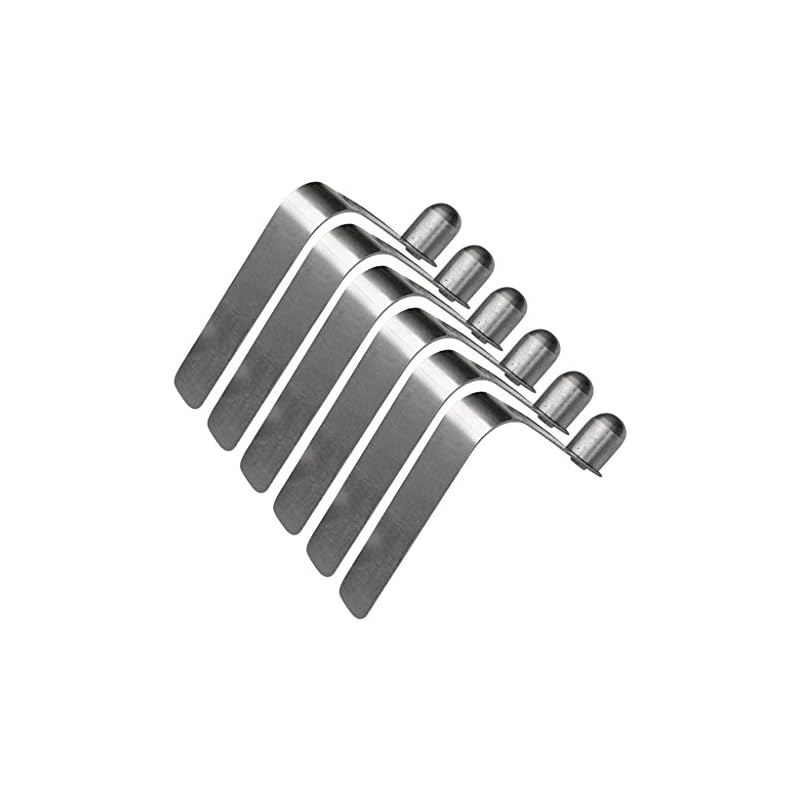 CUTICATE 6-Pack Stainless Steel Spring Snap Button Clips for Kayak Paddle Lock Tubes - Lightweight