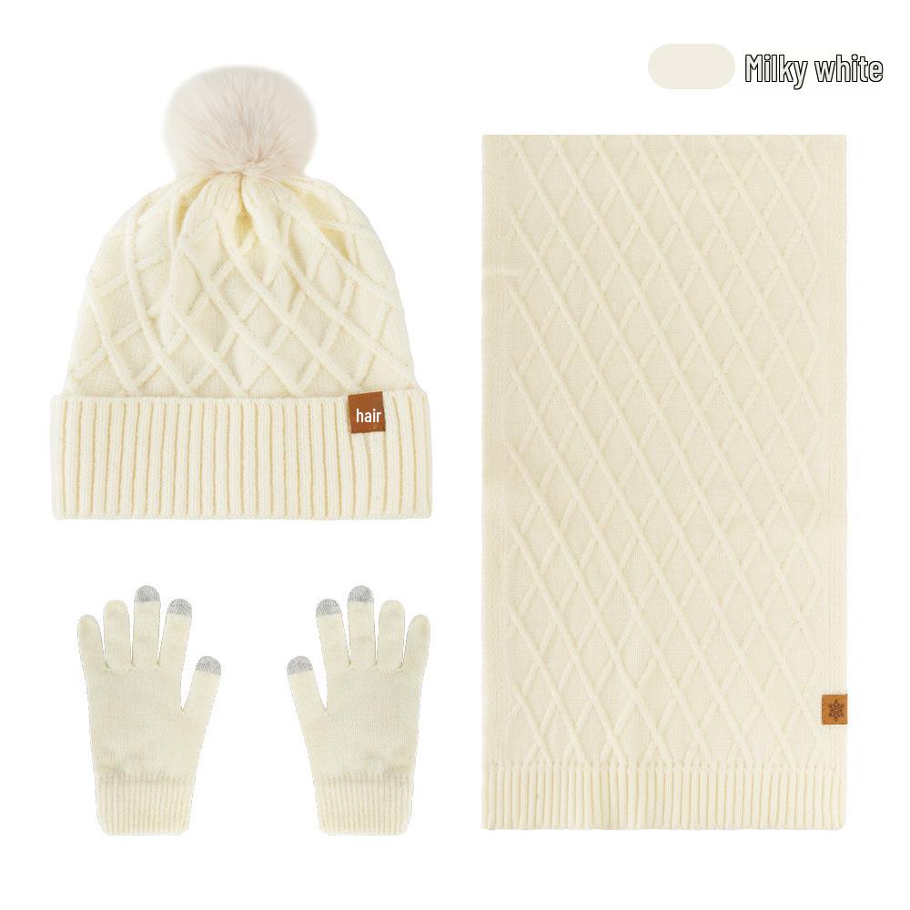 Women's Winter Knit Hat, Scarf & Glove Set with Ear Protection