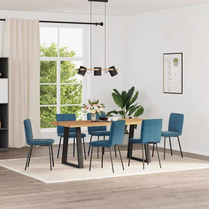 VidaXL Chaises à manger lot de 6 bleu velours 3315624