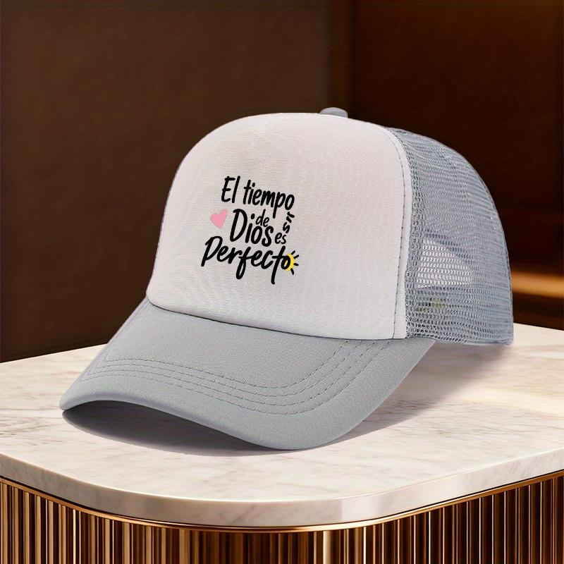 Gods Timing Is Perfect Spanish Phrase Trucker Hat Polyester Mesh Adjustable Casual Baseball Cap Gift