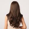 Dlouhé vlnité hnědé Ombre syntetické paruky s ofinou Cosplay Party paruky pro ženy Paruky z přírodního denního vlasu odolné vůči teplu