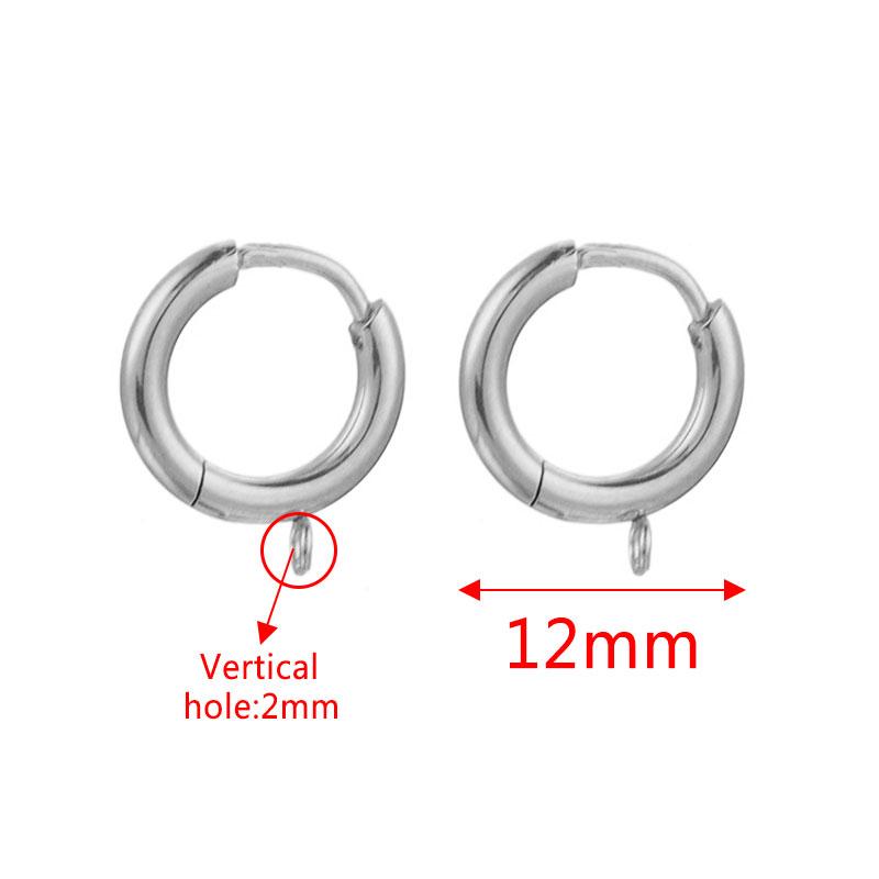 10pcs Gold Stainless Steel Hoop Earrings Hooks Round Earring Post for Women DIY Earrings Making Supplies Jewelry Accessories