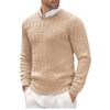Men's Solid Color Knitted Round Neck Long Sleeve Top Men's Casual Fashion Long Sleeve Top