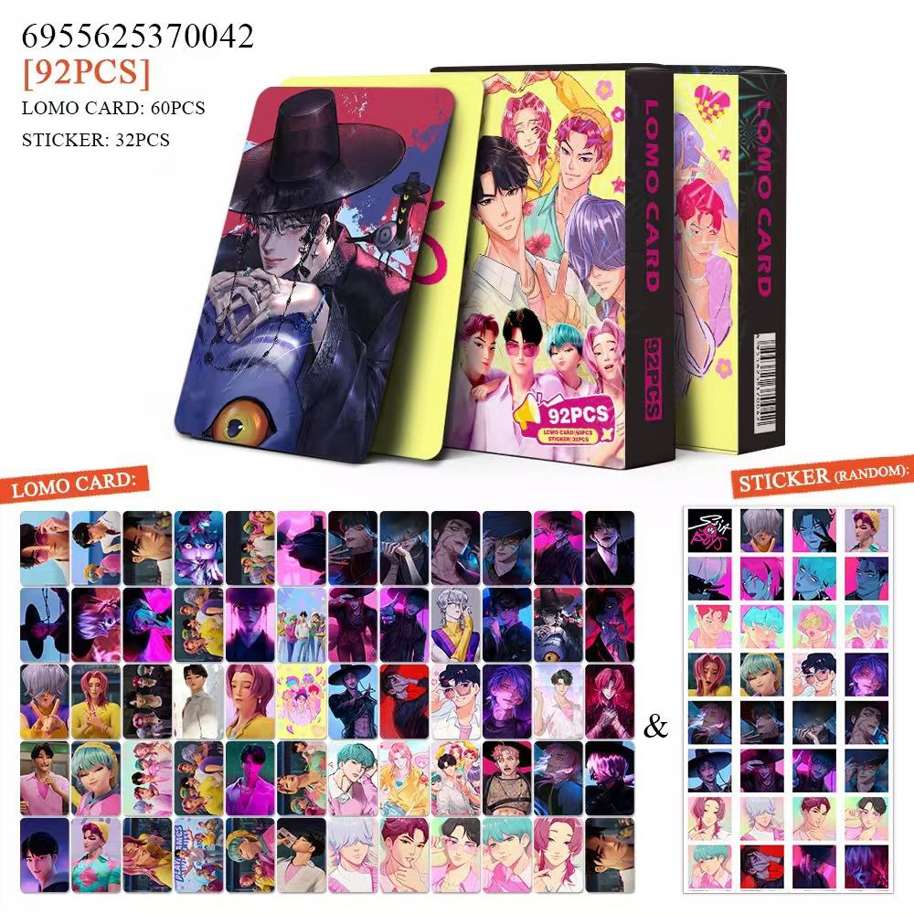 96PCS/Box Anime Kpop Devil Hunter Collectible Card Set LOMO Cards Gaming Card Collect for Fans Holographic Cards Toys Gifts