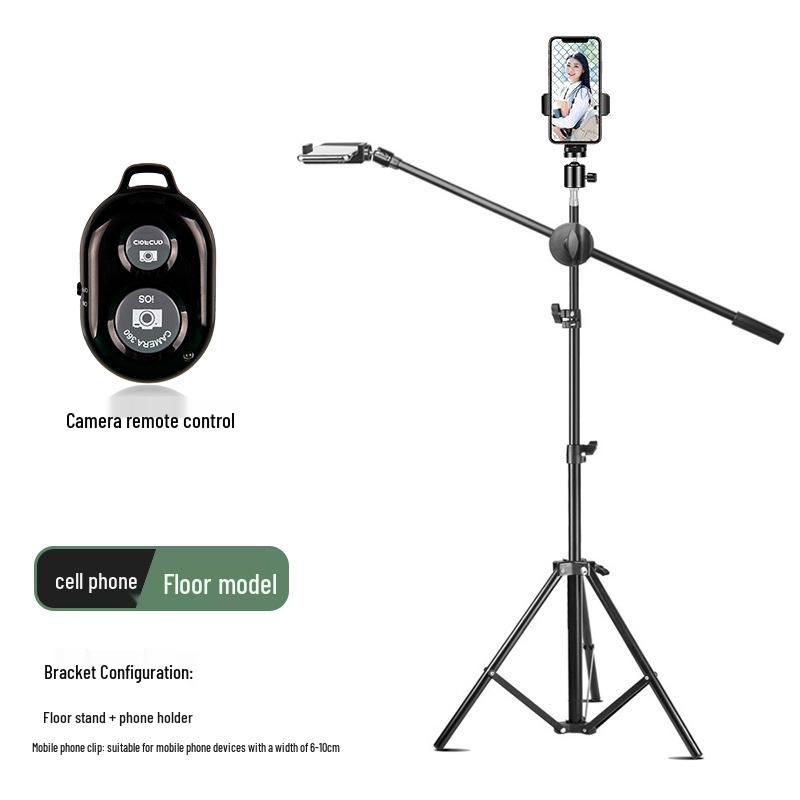 Adjustable Desktop Tripod with Fill Light for Top-Down Live Streaming, Photography, and Video Recording