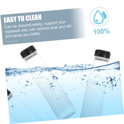 JECOMPRIS 10-Piece Empty Clear Food-Grade Plastic Bottles with Lids for Juice, Water, and Beverages, with Sealed Screw Caps