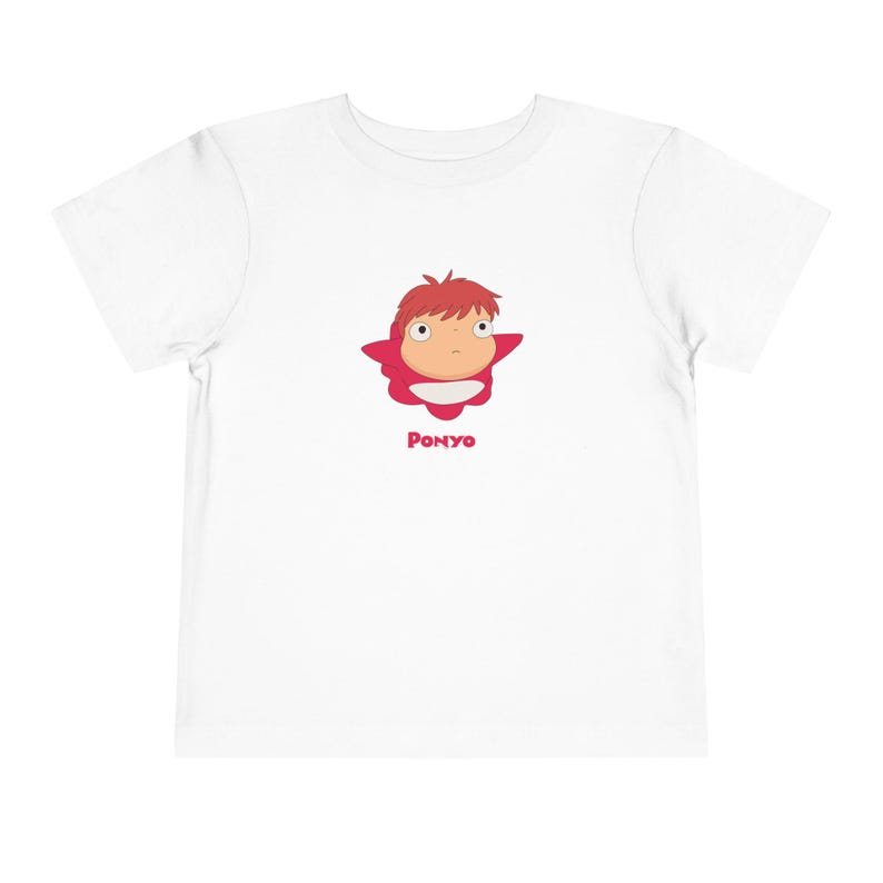 Adorable Toddler Short Sleeve Tee - Cute Ponyo with Sisters Tshirt, Kids Graphic Tee, Anime Character Shirt, Baby Girl/Boy Cartoon Top 110