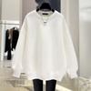 Damen Oversized Rundhals-Sweatshirt Langarm Einfarbig Lässiges Oberteil Herbst Winter 2026