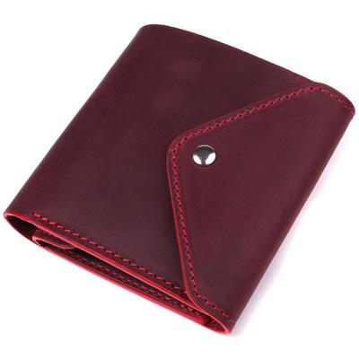 Stylish Wallet for Women Made of Matte Genuine Leather GRANDE PELLE Wallet 16812 Burgundy