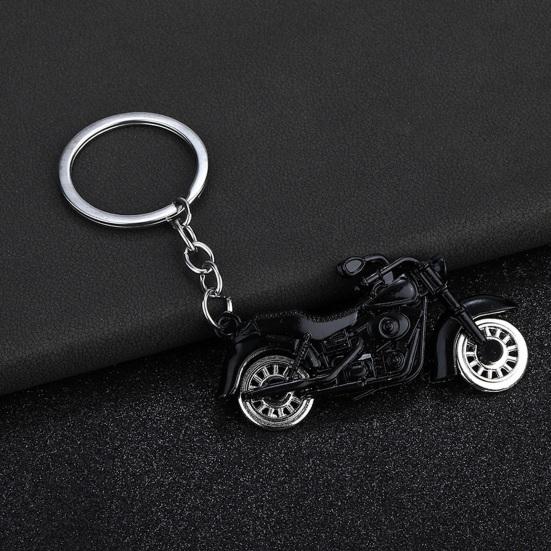 Keychain Pendant Motorcycle Design Zinc Alloy Key Chain with Metal Chain Buckle Lightweight Key Holder Backpack Car Accessory