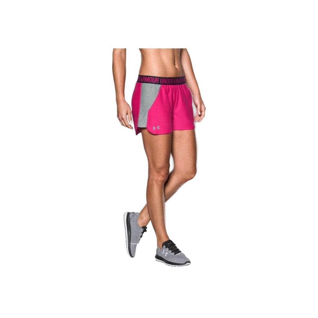Under Armour Breathable Sweat-Wicking Sports Shorts With Letter Print Women Shorts Pink 1292231-654