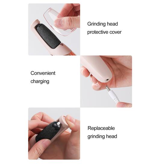 Lixa Elétrica para Pés Recarregável Removedor de Calos para Remoção de Pele Morta Esfoliante Ergonômico para Pés Portátil Lima para Pés para Pés Lisos Cuidados de Spa em Casa