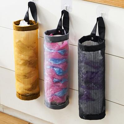 Foldable Plastic Bag Dispenser Polyester Mesh Trash Storage Bag  Kitchen Storage