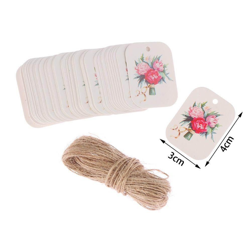 

50PCS Flower Wrapping Supplies Garment Gift Wrapping Hang Tags Kraft Tag Paper Labels Valentine s Day Label