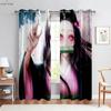 Japanese Anime Print Curtains Dormitory Bedroom Restaurant Study Window Decoration Curtains Children Gift Home Decoration 2 PCS