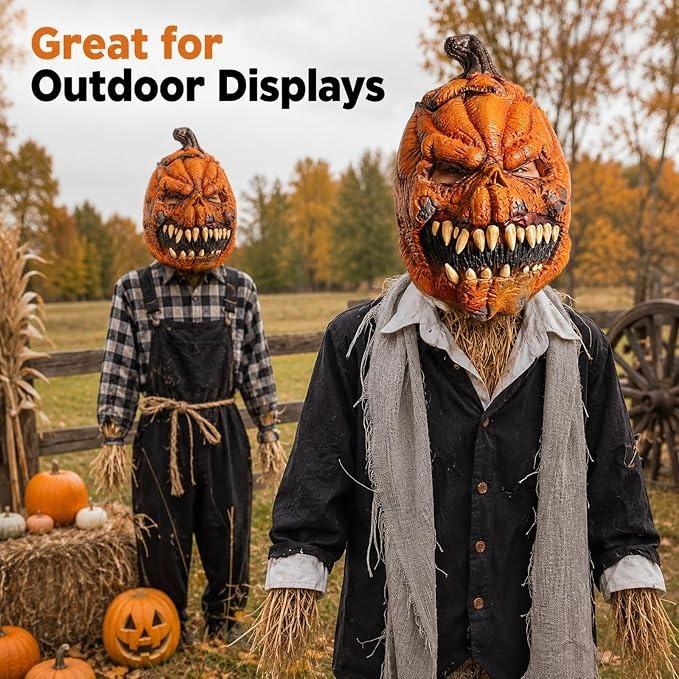 Gruselige Halloween-Kürbiskopfmaske für Erwachsene One size fits all adults orange