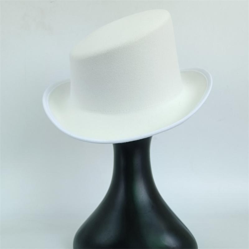 Taille Extra Large Chapeau Derby Haut Gentleman Chapeau Fedora Chapeau Haut de Forme Biseauté Coloré Chapeau Président en Feutre pour Hommes et Femmes