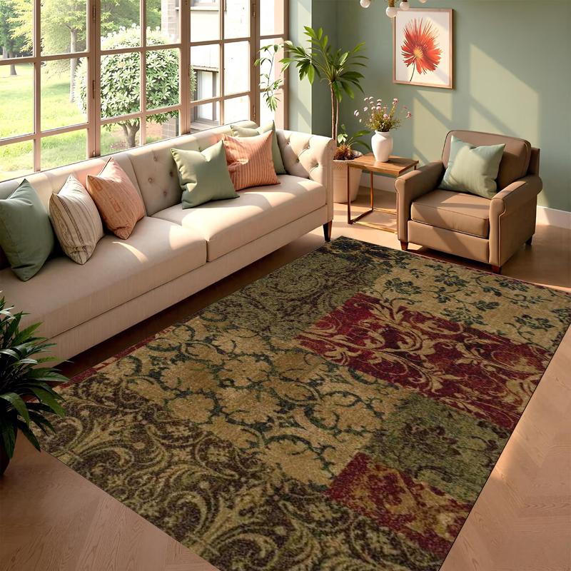 

Bohemian Pink Floral Area Rug Vintage Oriental Pattern Non Slip Soft Carpet for Living Room Bedroom Dining Home Decor 50X80CM