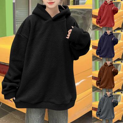 Dames Casual Mode Effen Kleur Lange Mouwen Hoodie