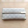 Used Gucci GG Long Wallet Leather GD Hardware Guccissima White
