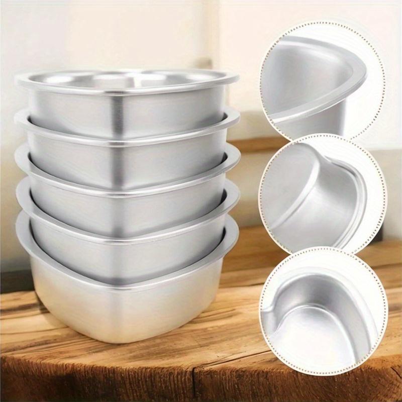 3 Inch Heart Shaped Cake Pan Mold Solid Bottom Aluminum Alloy Chocolate Cake Pan Silver Tin Baking Mold Mould