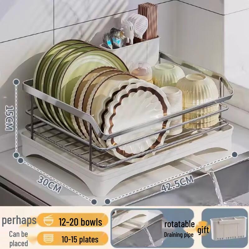 Bieying Edelstahl Geschirr-Abtropfgestell