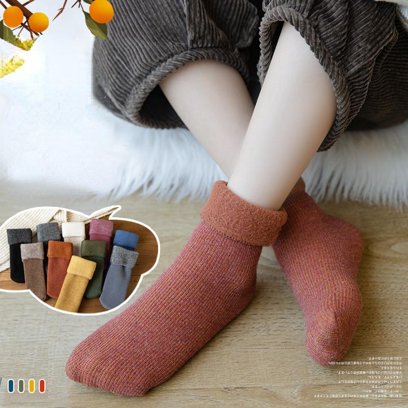 Girls Socks Children's Snow Socks Winter Plush Thickened Warmth Big Boys' Parent-child Socks Middle Tube Women's Socks