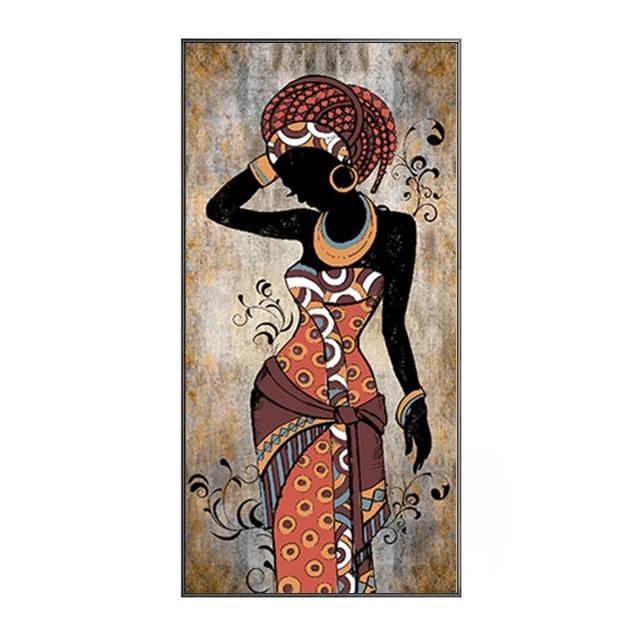 African Black Woman Canvas Painting Ethnic Art Poster for Living Room Decoration Home Wall Decor Decorative Paintings Picture