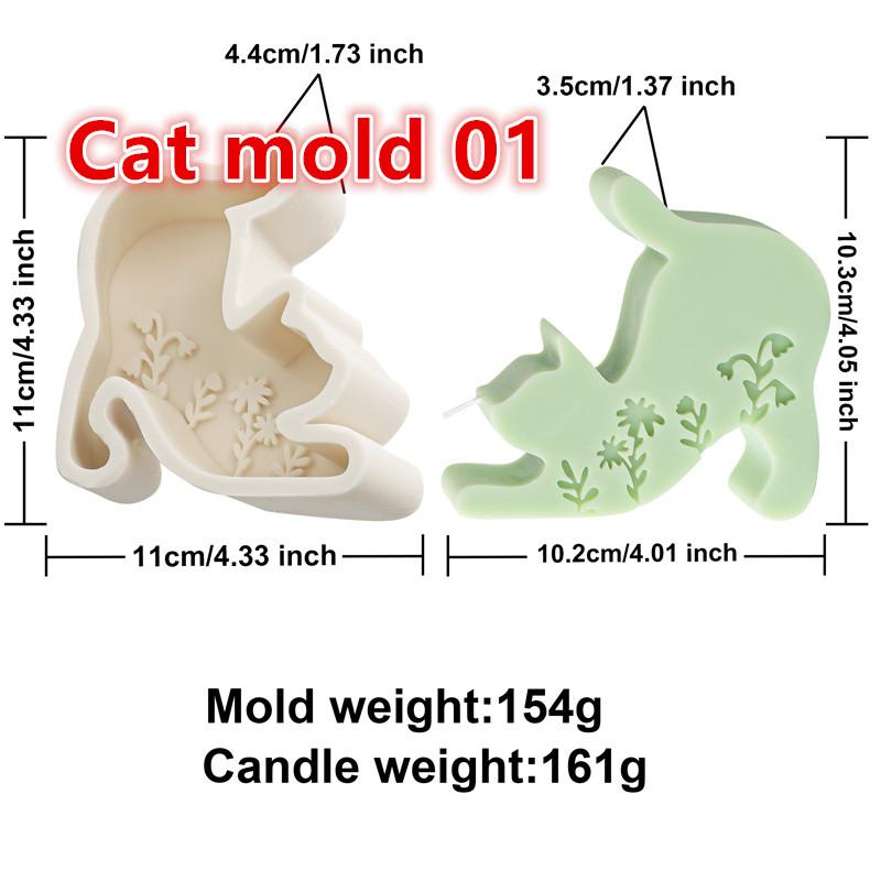 3D  Flat  Animal Flower Cat Dog  Silicone candle mold DIY Flower Animal Bunny Easter Egg Festival Gift Home Decoration Gifts