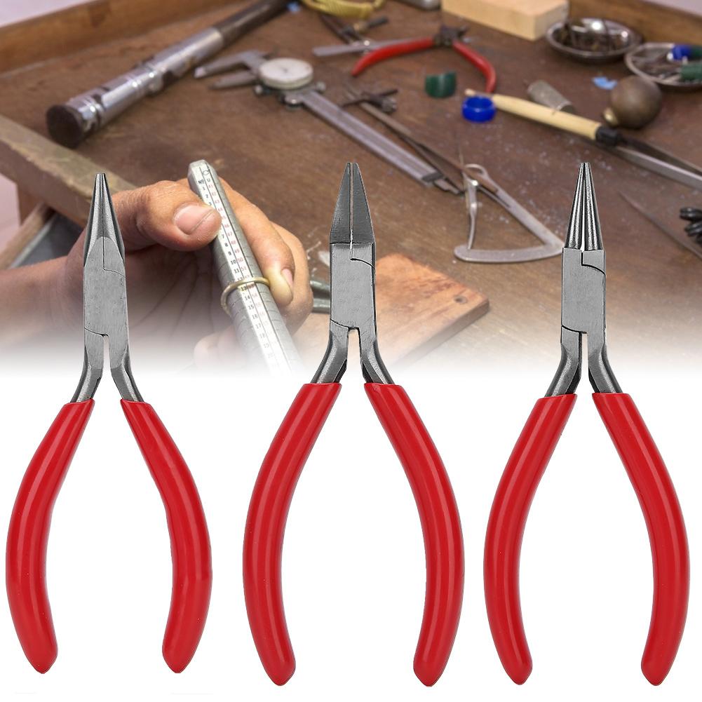 3pcs Mini Needle Nose Flat Round Pliers Wire Cutting Tool Jewelry Processing Pliers