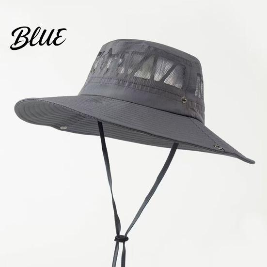Cappello da Sole a Tesa Larga per Escursionismo Cappelli a Rete Uomo Protezione UV Cappello da Pesca Secchiello Traspirante Pescatore Donna Pieghevole Estivo Outdoor Spiaggia Safari