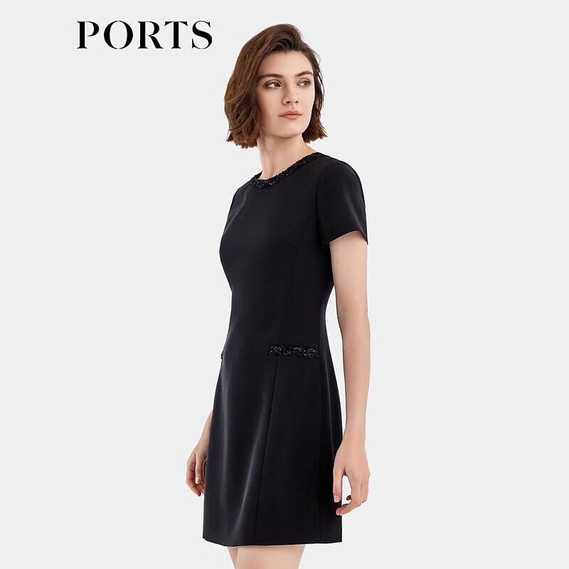 PORTS Women's Beaded Round Neck A-Line Dress YLT8D362NWQ062