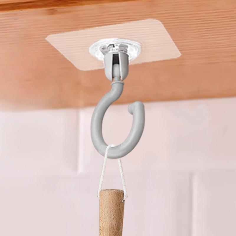 Rotatable Ceiling Adhesive Hooks - Easy Install, No Drill, Sticky Hanger For Hanging Plants, Lanterns, Wind Chimes