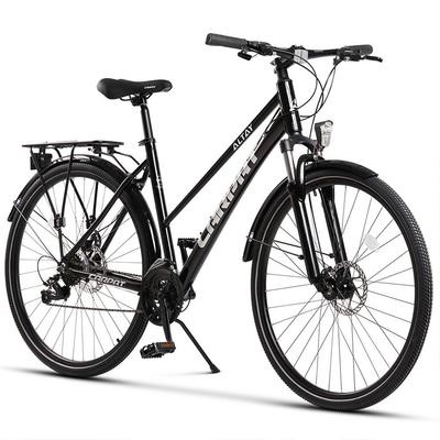 28-Zoll Trekkingrad für Männer & Frauen, 21-Gang Tourney Schaltwerk, Kettenantrieb, Aluminiumrahmen, Hybrid-Rennrad, Stadtrad für Pendler