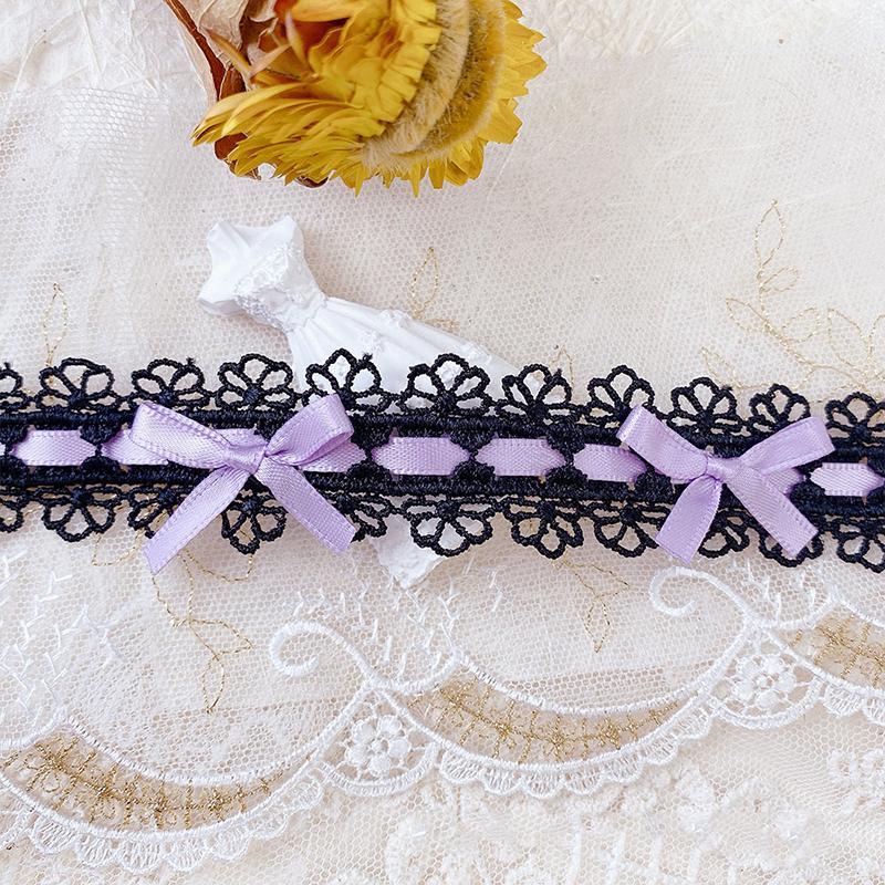 

1 ярд полиэстеровой ленты для самостоятельной одежды, бант, кружевная тесьма, отделка, аксессуары, юбка, кружевные аксессуары, одежда, аксессуары, ширина 2,8 см фиолетовый/чёрный
