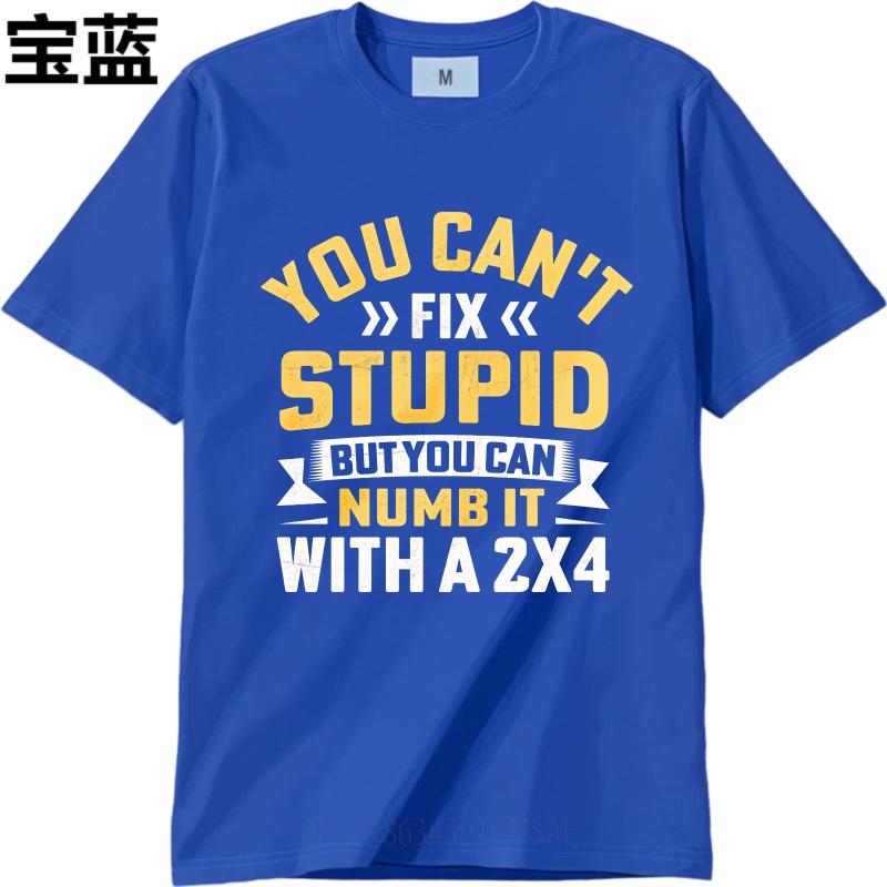 Cooles Sommer-T-Shirt für Teenager Du kannst Dummheit nicht beheben, aber du kannst sie mit einem 2x4 betäuben Kurzarm Rock Crew-Neck Für Ihn Oberteile