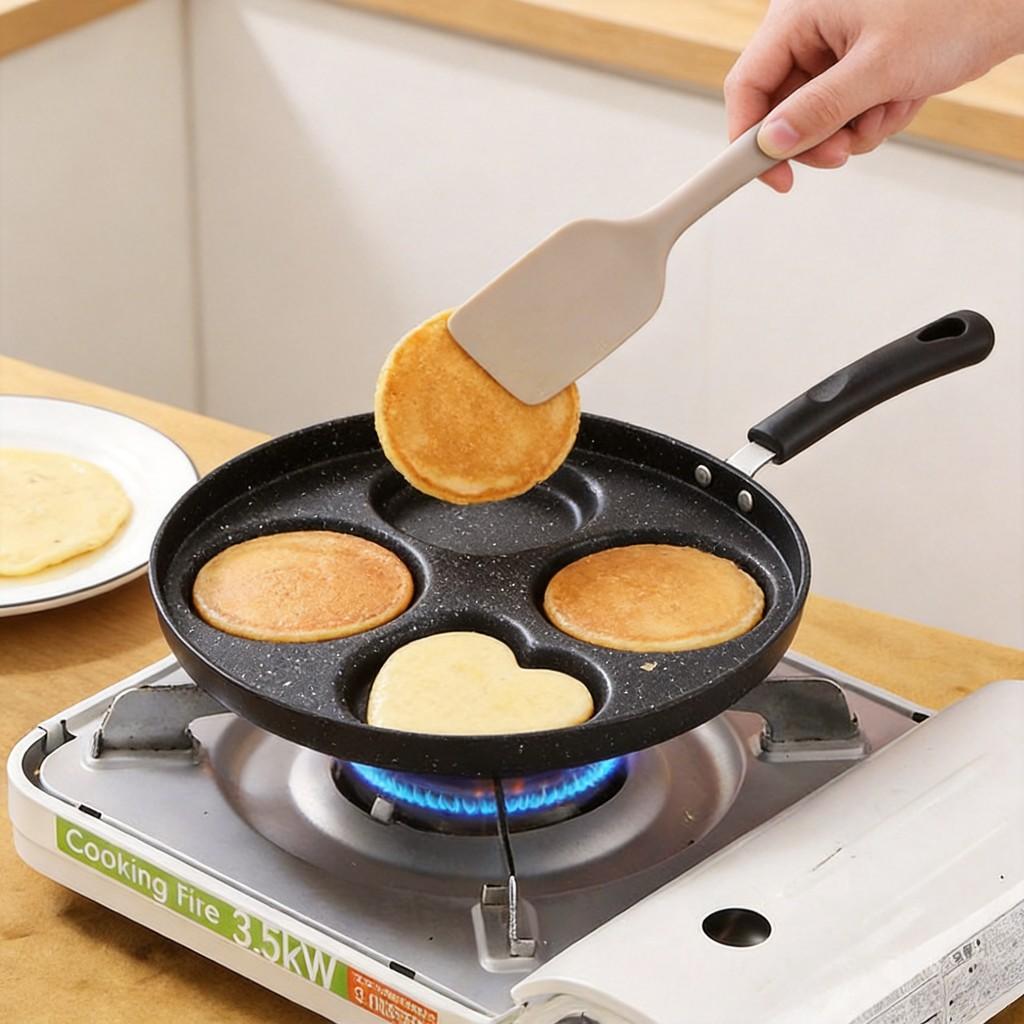Modern Nonstick Egg Griddle With Multiple Compartments For Home Kitchen Use