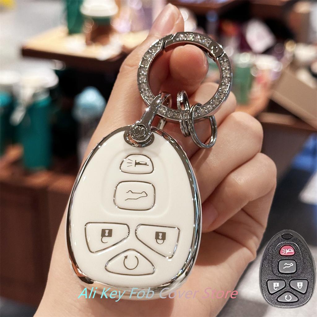 Key Fob Cover with Leather Keychain for For Chevy Malibu 2004 2005 2006 2007 2008 2009 2010 2012 For Cobalt For Pontiac G5 G6 Fo