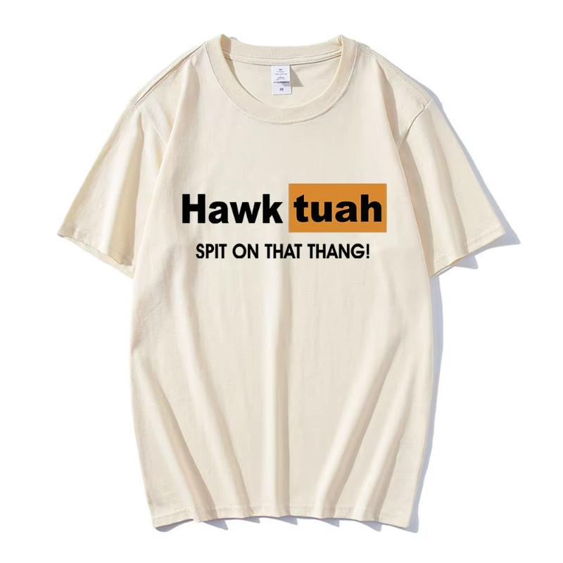 Hawk Tuah Spit on That Thing T Shirt Funny Meme Print T-shirt Men Women Casual Cotton Oversized Short Sleeve T-shirts Streetwear