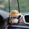 Cross-border Exclusive Cartoon Panda Car Pendant Resin Material Cute Style Grass Hat Panda Automotive Ornament