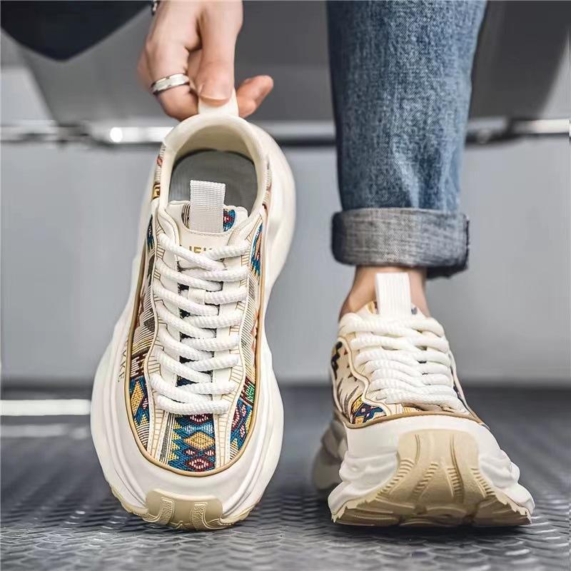 2024 Spring and Summer Fashion New Men's Shoes Trendy Dad Shoes Casual Versatile Soft Sole Heightening Breathable Trendy Shoes