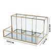 Clear Glass Makeup Organizer Cosmetic Organizer with Golden Covered Edge Jewelry Makeup Container Case Lipstick Organizer