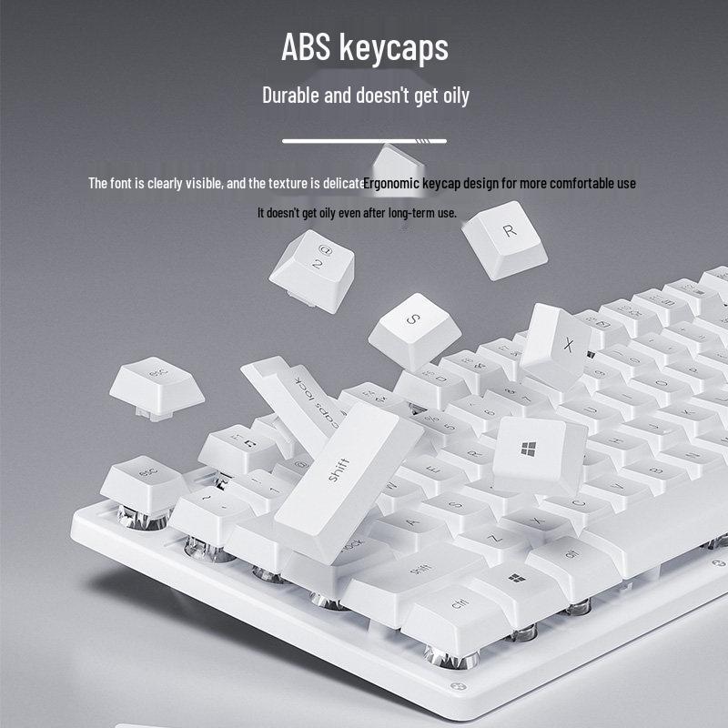 AULA Tarantula Wired Silent Keyboard: Mechanical Feel & Cool Lighting for Office/Desktop