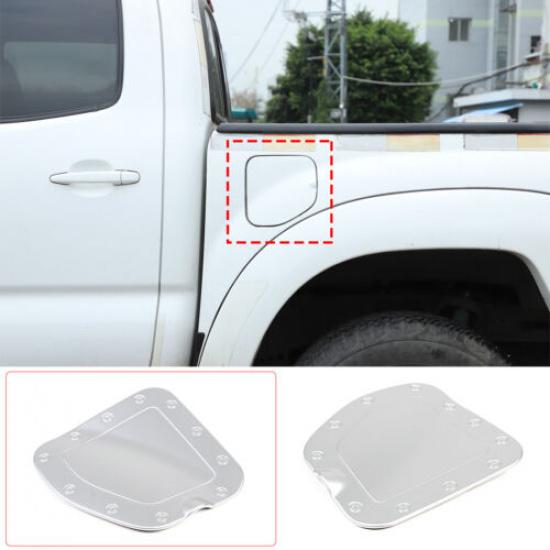 Silver Exterior Filler Fuel Door Tank Gas Cap Cover Trim For Toyota Tacoma 11-15