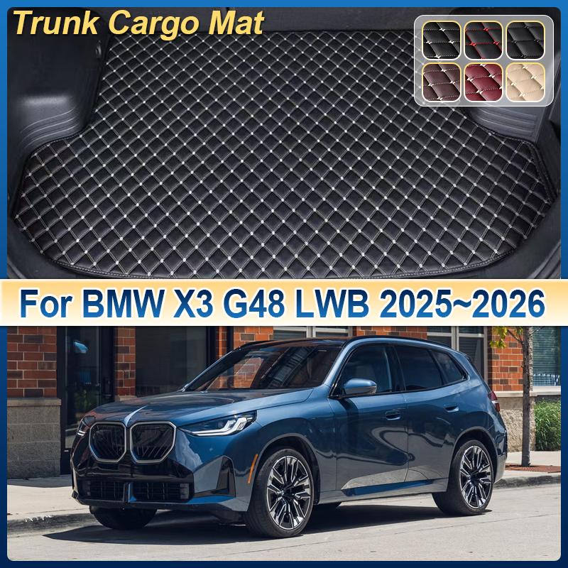 Car Trunk Mat For BMW X3 G48 LWB 2025 2026 Leather Cargo Boot Mats Storage Liner Cushion Carpet Pad Interior Auto Accessories