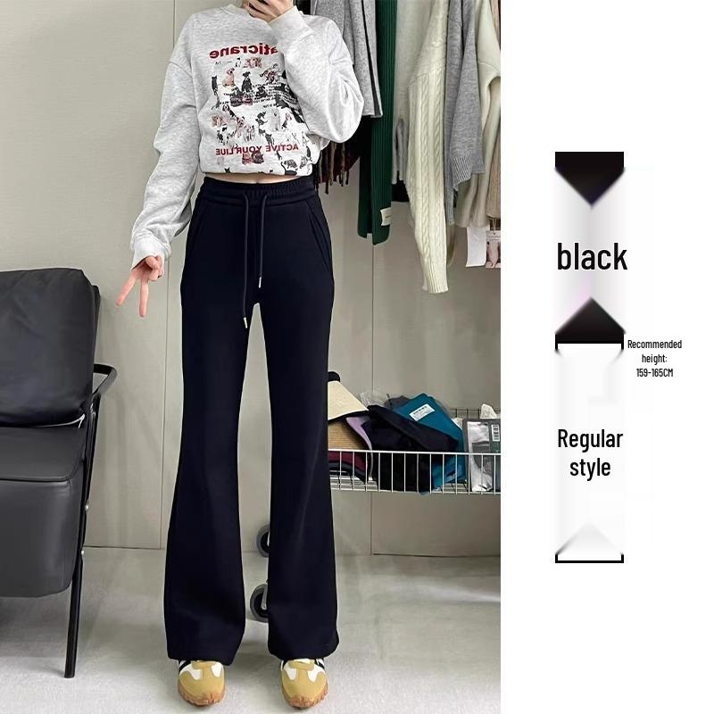 

Женские спортивные брюки микро-клеш с высокой талией для миниатюрных женщин, Весна/Осень 145-150, Приталенные в горошек 2XL (126-145 jin)