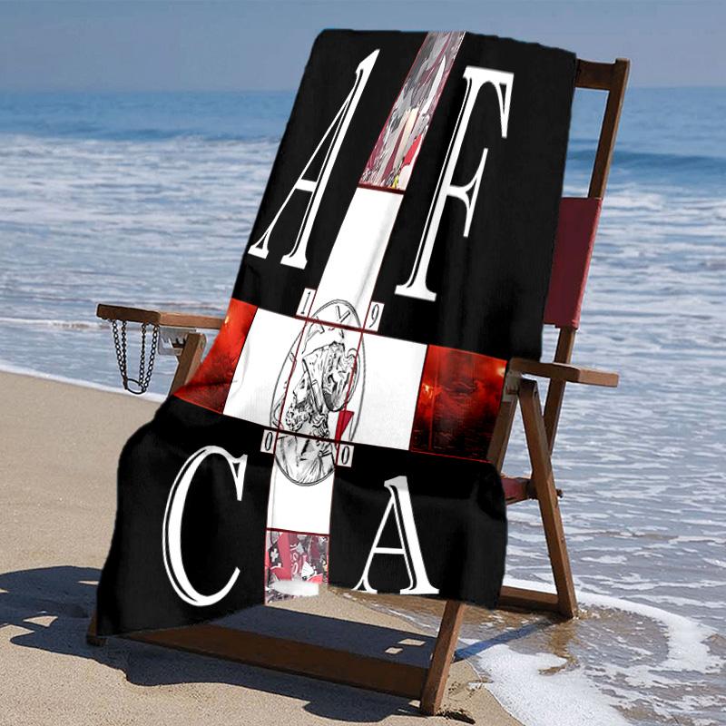 proof beach towel with AFC Ajax pattern - soft,absorbent,quick-drying,machine washable - perfect for swimming,camping,bathing