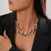 Shell Double Geometric Necklace Light Luxury Niche Vintage Seaside Jewelry