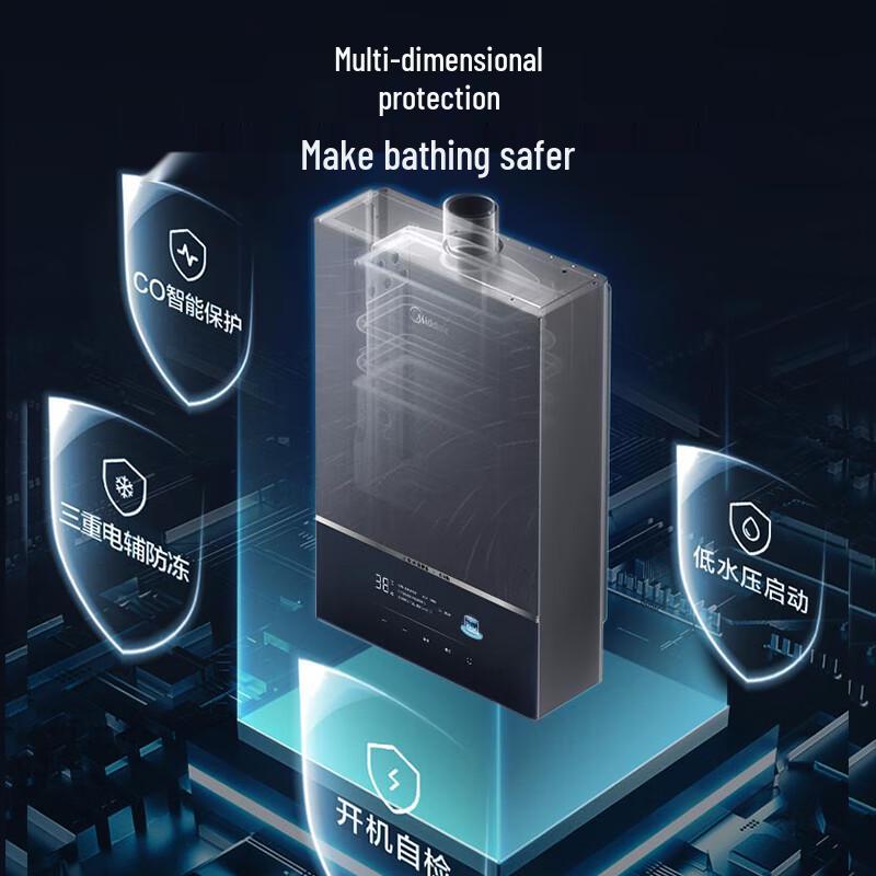 Midea Ultra-Thin 16L Gas Water Heater with Water Servo CN plug (adapter included)