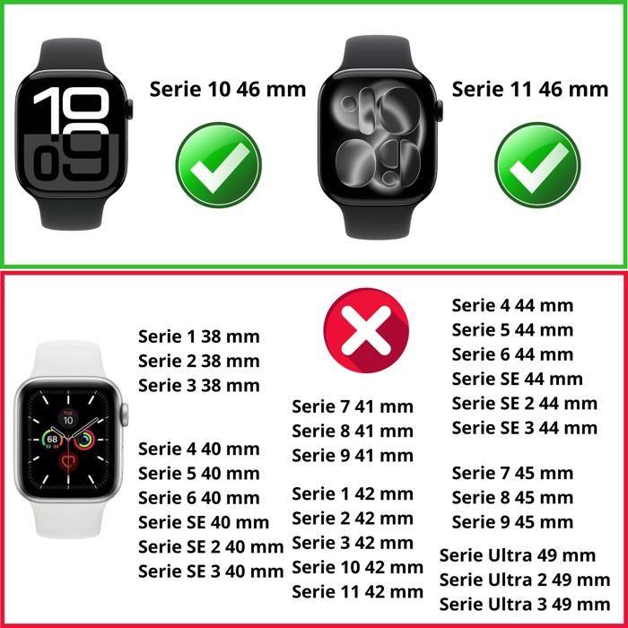 Case Compatible with Watch 46mm Series 11 - Rigid Protection Transparent Case Tempered Glass Screen Phonillico®
